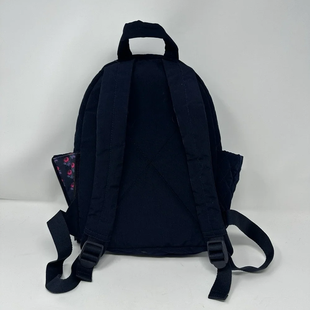 Vera Bradley Essential Compact Backpack Bag Classic Navy Blue Microfiber Quilted